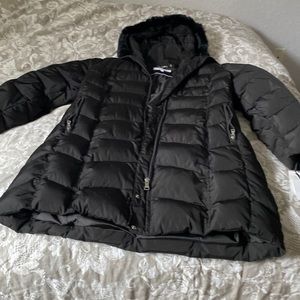 Calvin Klein winter coat, with attached fur lined hood.